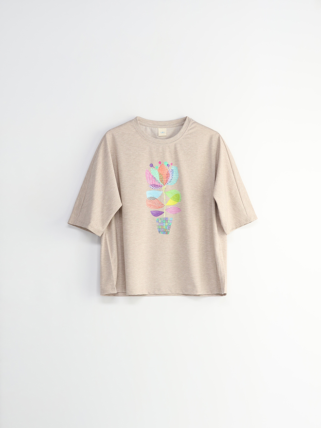 [이새]모란화분 구리섬유 티셔츠 RO IMDTP111